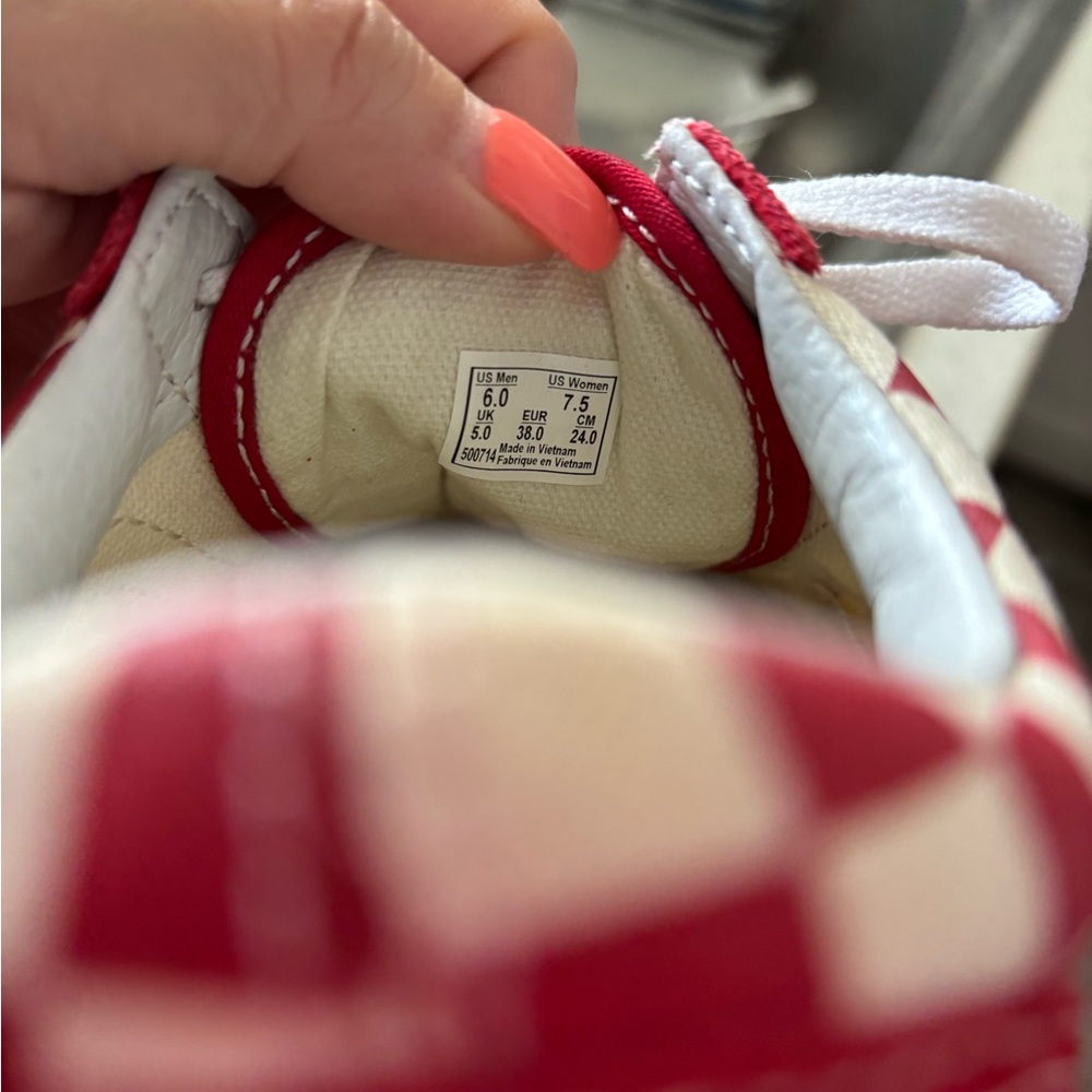 Kids Red Checkered Shoes